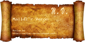 Mallár Veron névjegykártya